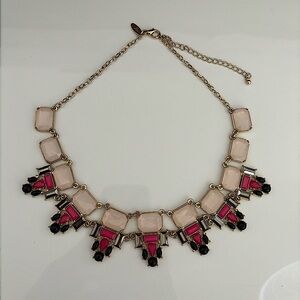 Elegant Gold and Pink Statement Necklace
